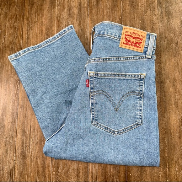 LEVI'S HIGH WAISTED RIBCAGE STRAIGHT ANKLE BLUE JEANS Sz 30 - Picture 2 of 11